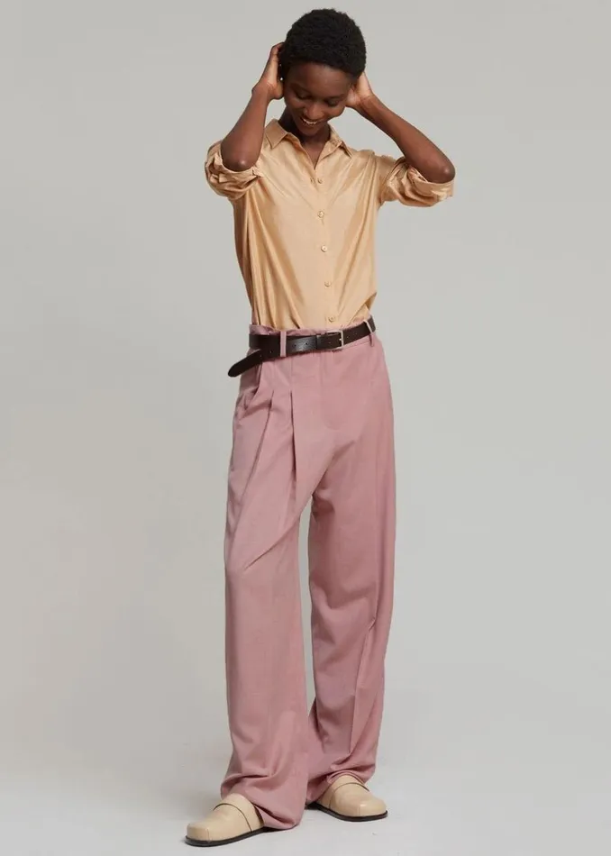 The Frankie Shop Gelso Pleated Trousers 8211 Rose Shop Clothing