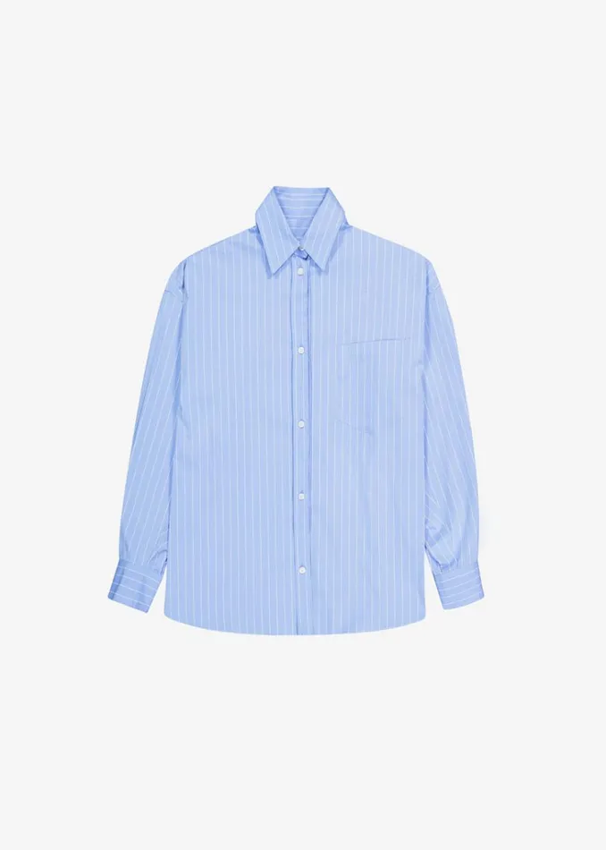 The Frankie Shop Georgia Pinstripe Shirt 8211 Light Blue Shop Tops
