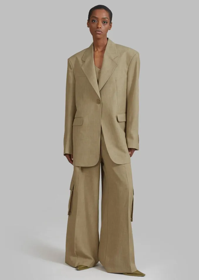 The Frankie Shop Gladys Blazer 8211 Khaki Shop Suits