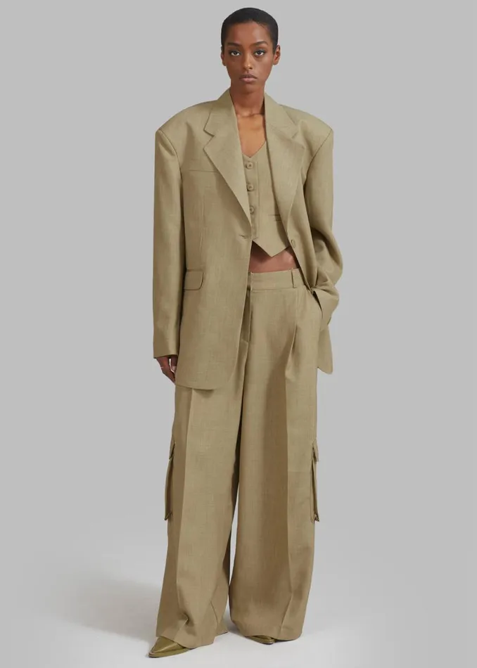 The Frankie Shop Gladys Blazer 8211 Khaki Shop Suits