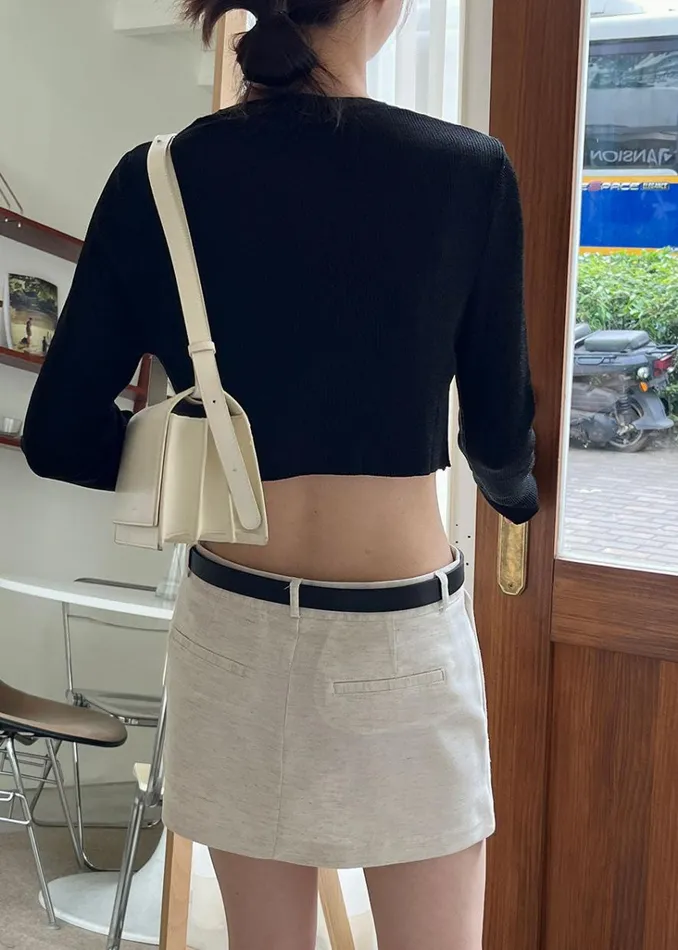 The Frankie Shop Kaz Cropped Knit Top 8211 Black Shop Tops