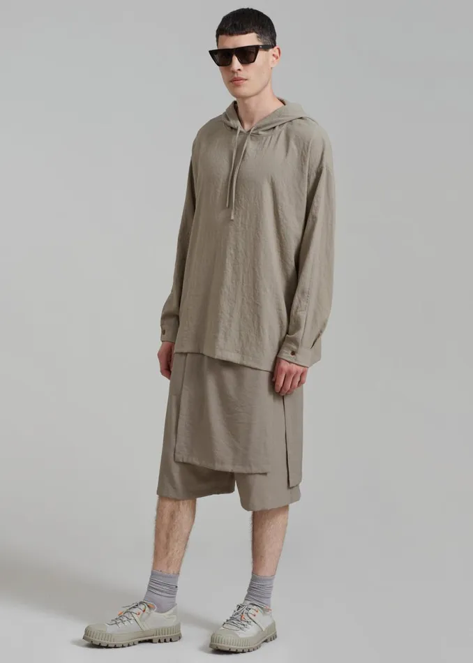 The Frankie Shop Keanu Light Wrap Shorts 8211 Olive Shop Clothing