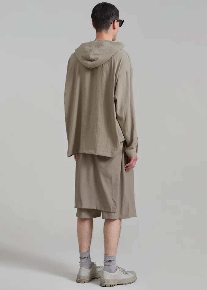 The Frankie Shop Keanu Light Wrap Shorts 8211 Olive Shop Clothing