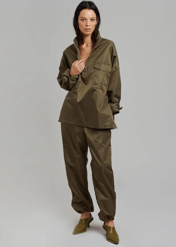 The Frankie Shop Kevin Track Pants 8211 Khaki Brown Shop Clothing