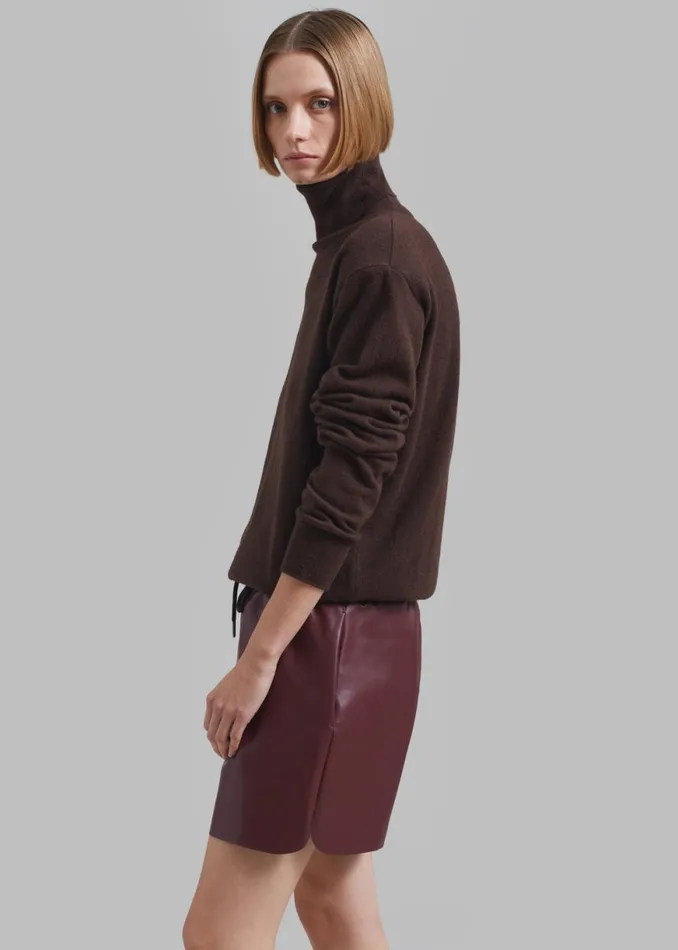 The Frankie Shop Kine Faux Leather Shorts 8211 Burgundy Shop Clothing