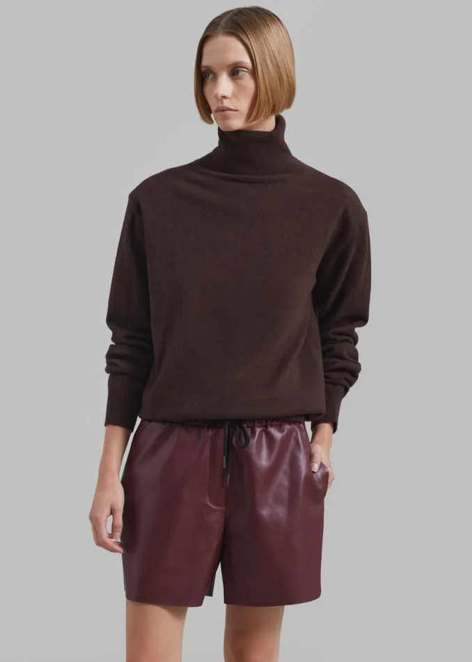 The Frankie Shop Kine Faux Leather Shorts 8211 Burgundy Shop Clothing