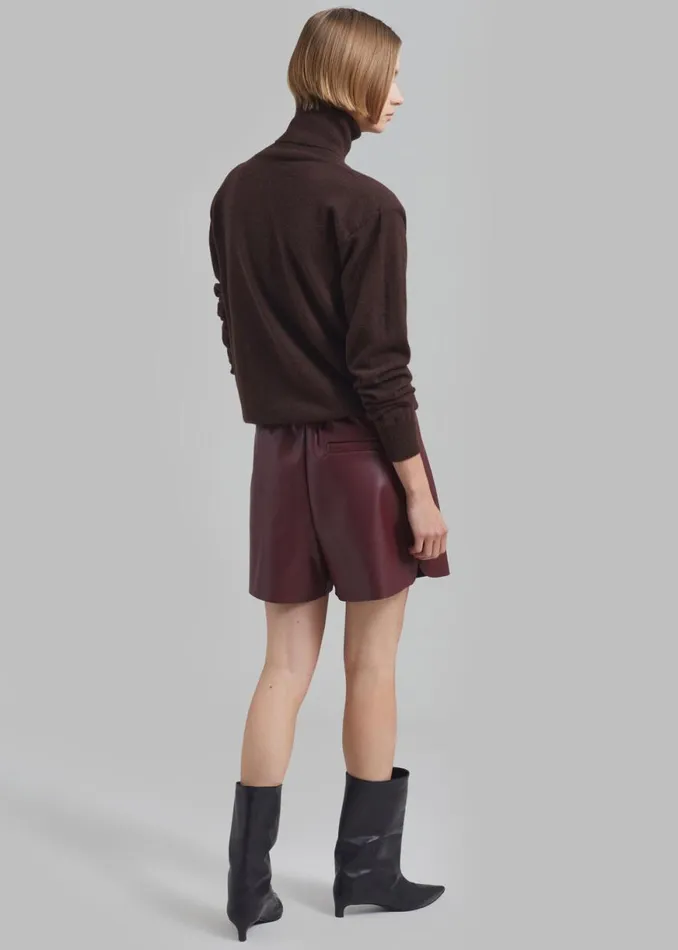 The Frankie Shop Kine Faux Leather Shorts 8211 Burgundy Shop Clothing