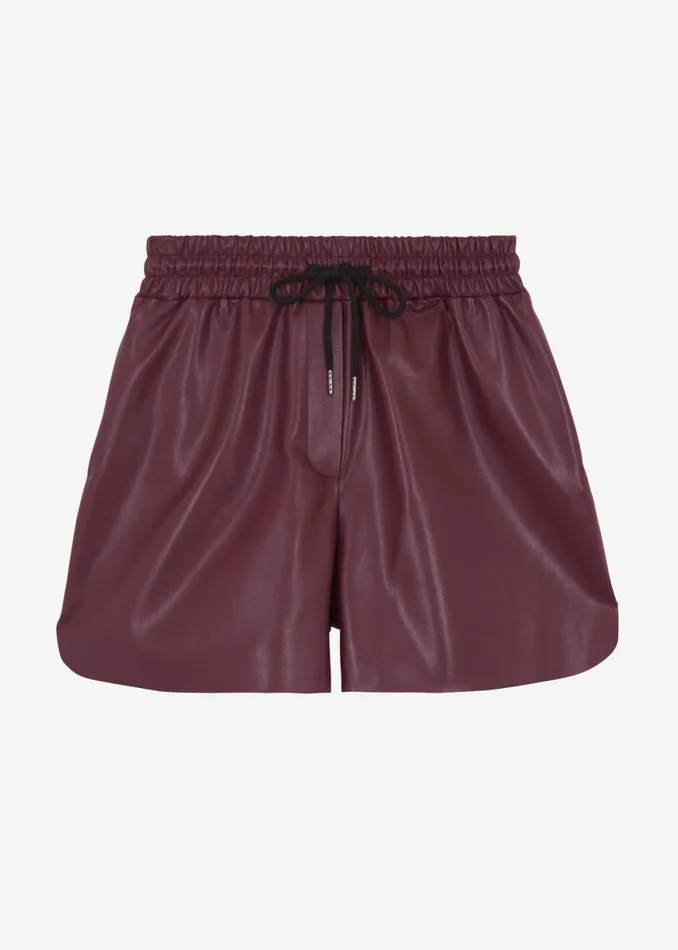 The Frankie Shop Kine Faux Leather Shorts 8211 Burgundy Shop Clothing