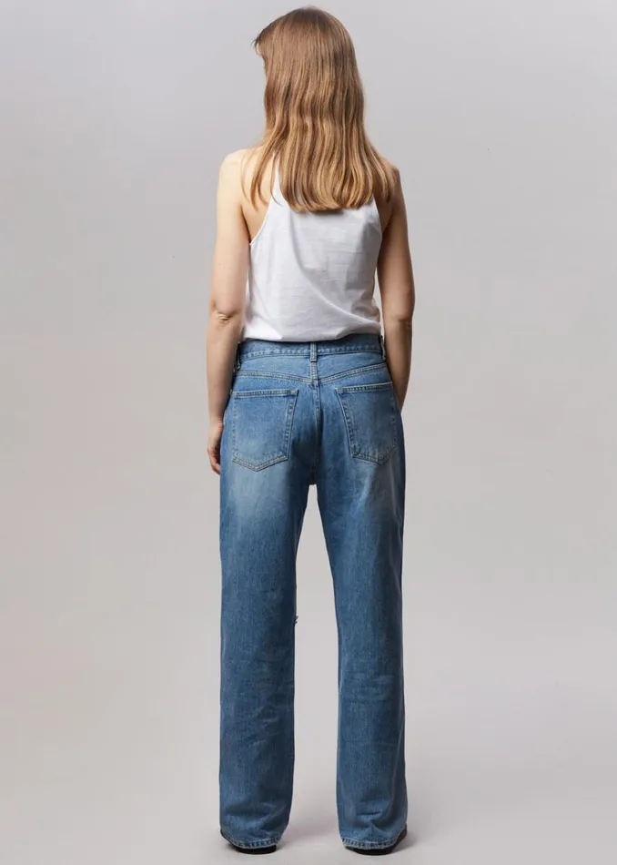 The Frankie Shop Laon Ripped Jeans 8211 Worn Wash Shop Denim