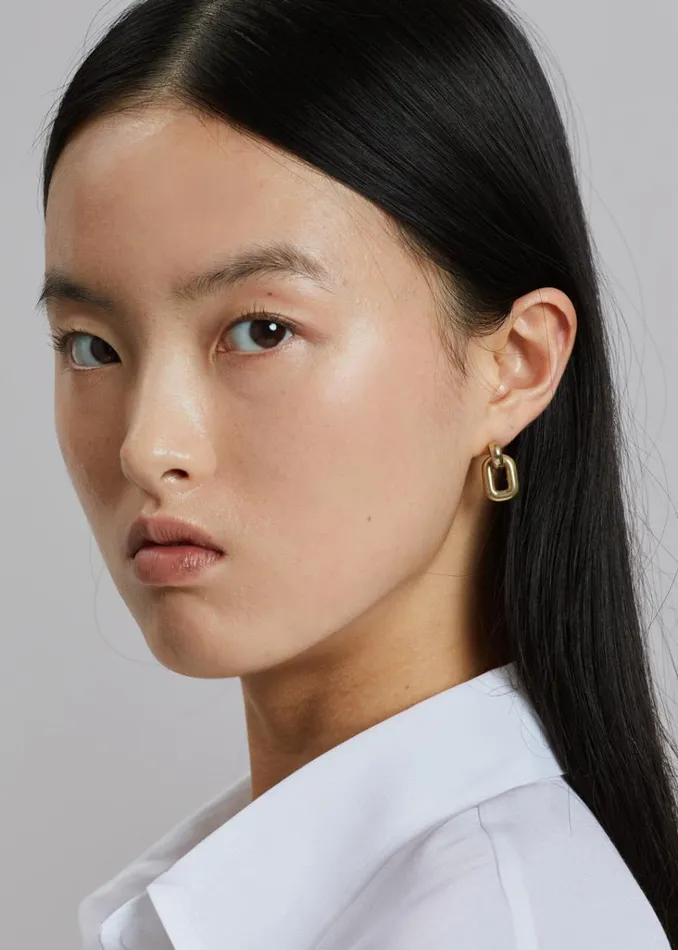 The Frankie Shop Laura Lombardi Greca Earrings 8211 Gold Shop Accessories