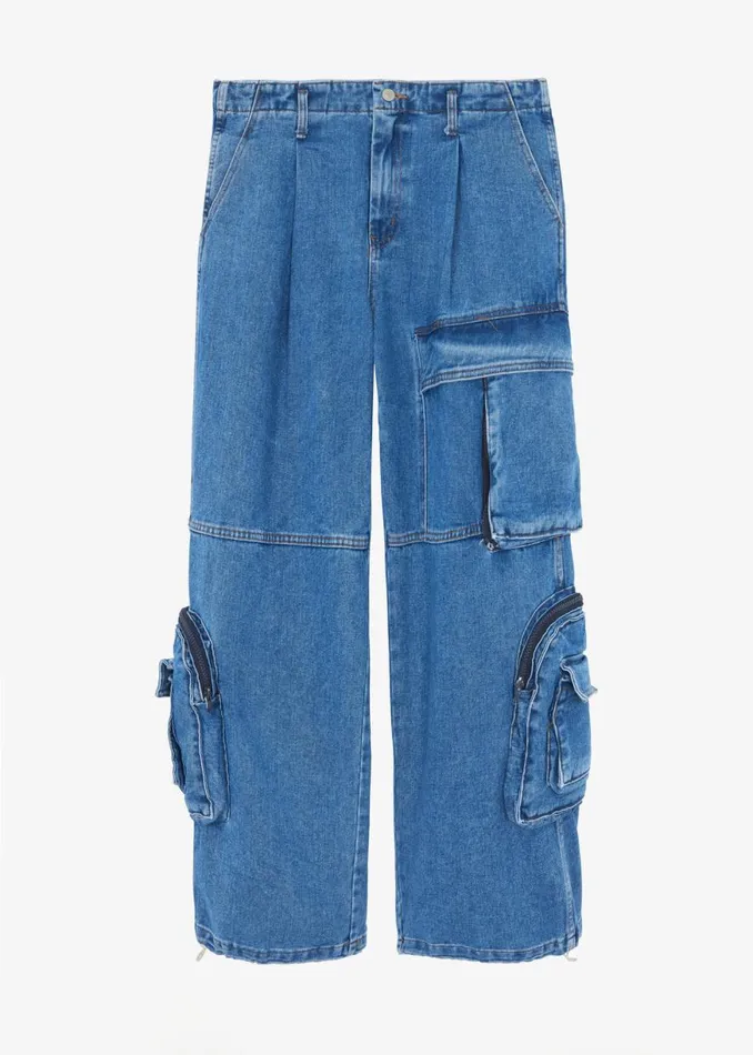 The Frankie Shop Lenny Cargo Jeans 8211 Blue Denim Shop Denim