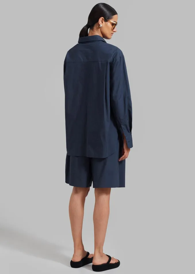 The Frankie Shop Levi Shirt 8211 Midnight Blue Shop Tops