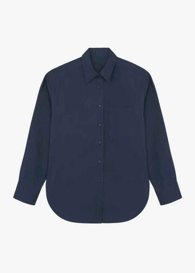 The Frankie Shop Levi Shirt 8211 Midnight Blue Shop Tops