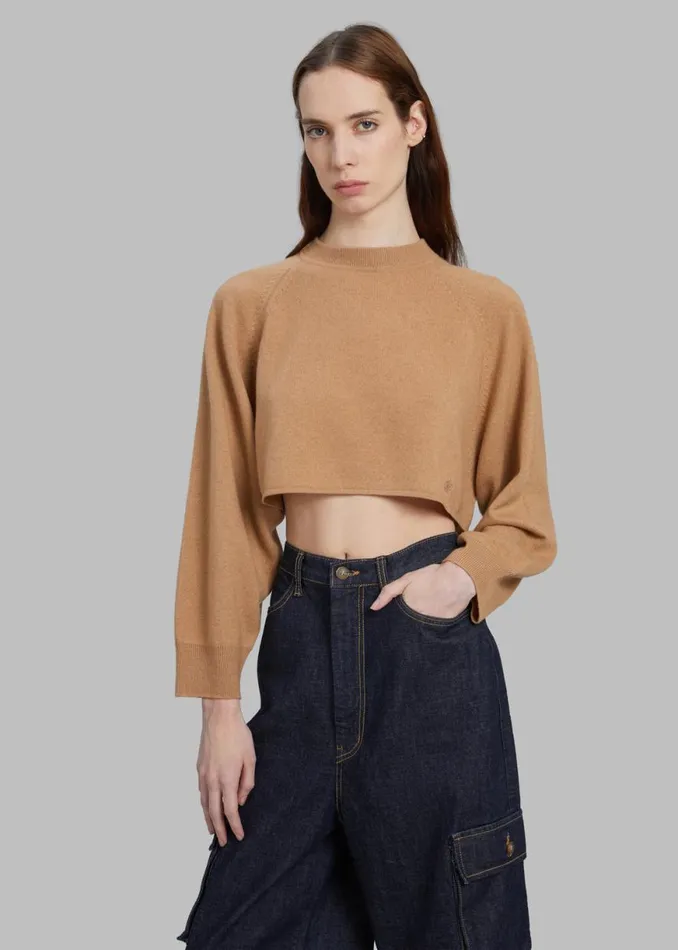 The Frankie Shop Loulou Studio Bocas Cashmere Sweater 8211 Camel Shop Knitwear