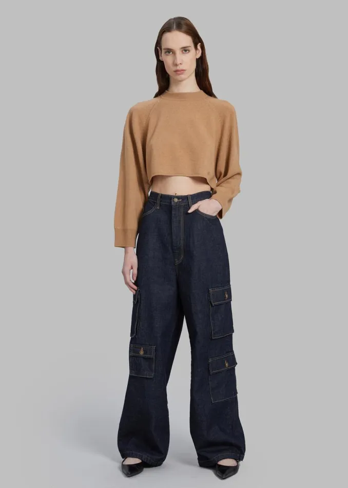 The Frankie Shop Loulou Studio Bocas Cashmere Sweater 8211 Camel Shop Knitwear