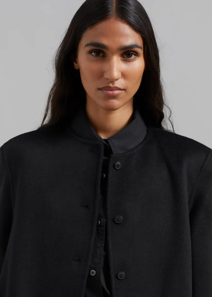 The Frankie Shop Loulou Studio Martil Long Coat 8211 Black Shop Clothing