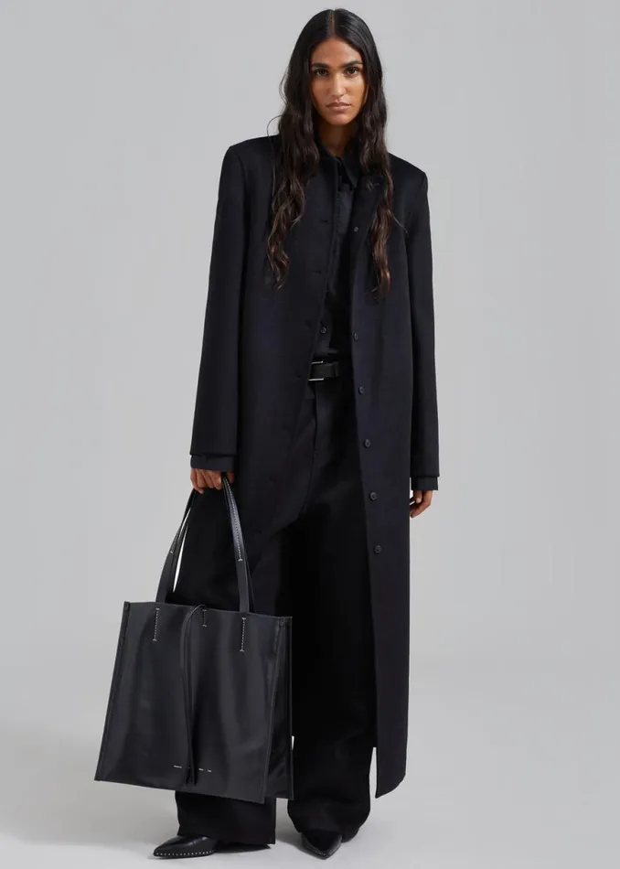 The Frankie Shop Loulou Studio Martil Long Coat 8211 Black Shop Clothing