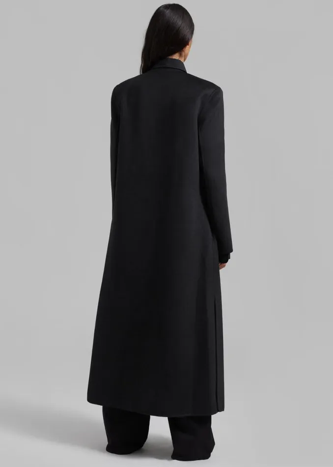The Frankie Shop Loulou Studio Martil Long Coat 8211 Black Shop Clothing