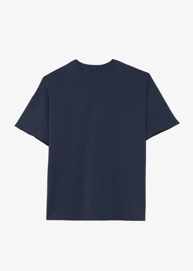 The Frankie Shop Mani Roll Up Sleeve Tee 8211 NavyPrune Shop Clothing