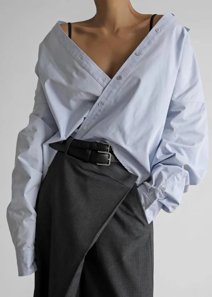The Frankie Shop Marjorie Asymmetrical Trousers 8211 Charcoal Shop Clothing