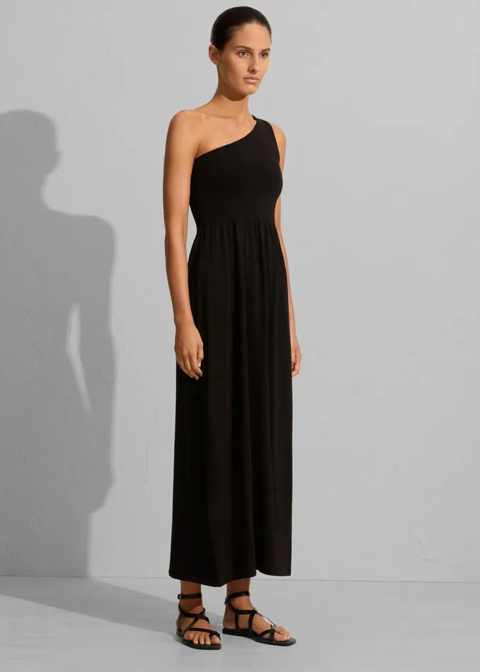 The Frankie Shop Matteau Asymmetric Knit Dress 8211 Black Shop Dresses