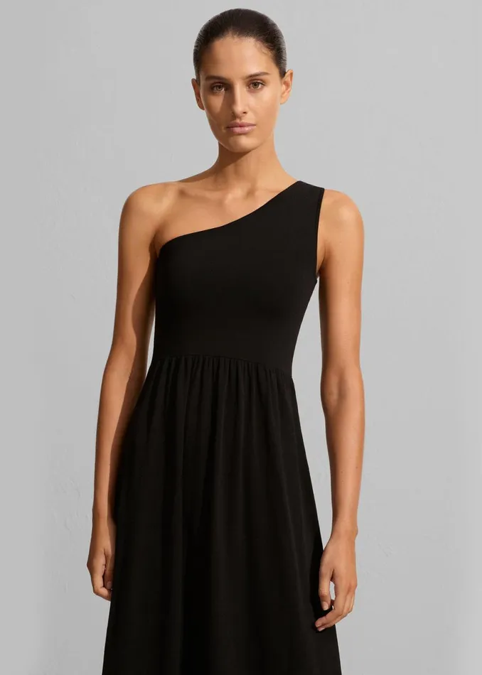 The Frankie Shop Matteau Asymmetric Knit Dress 8211 Black Shop Dresses