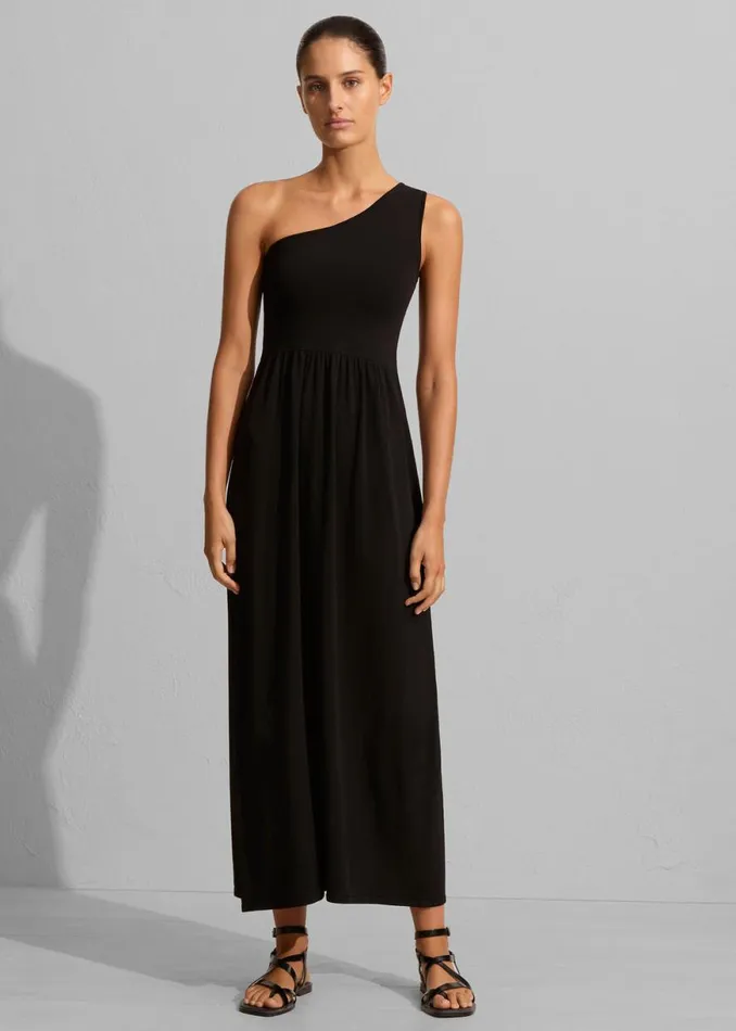 The Frankie Shop Matteau Asymmetric Knit Dress 8211 Black Shop Dresses