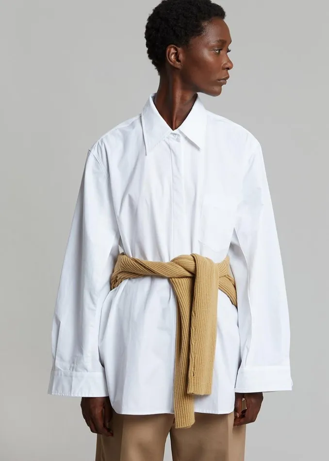 The Frankie Shop Mayim Oversized Shirt 8211 White Shop Tops