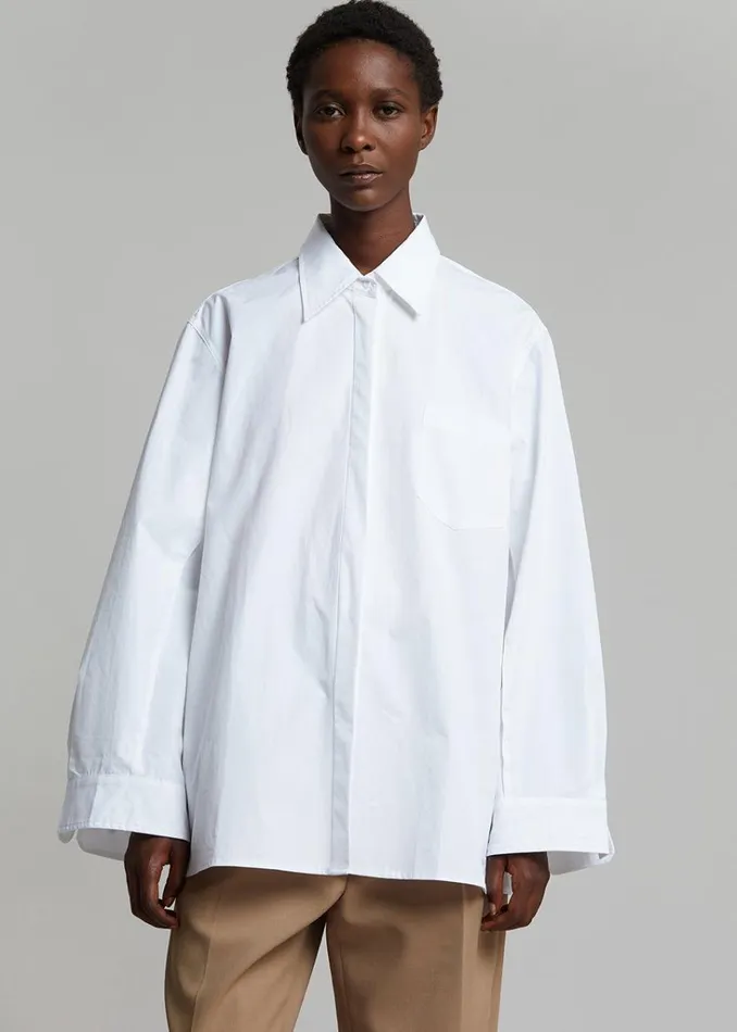 The Frankie Shop Mayim Oversized Shirt 8211 White Shop Tops
