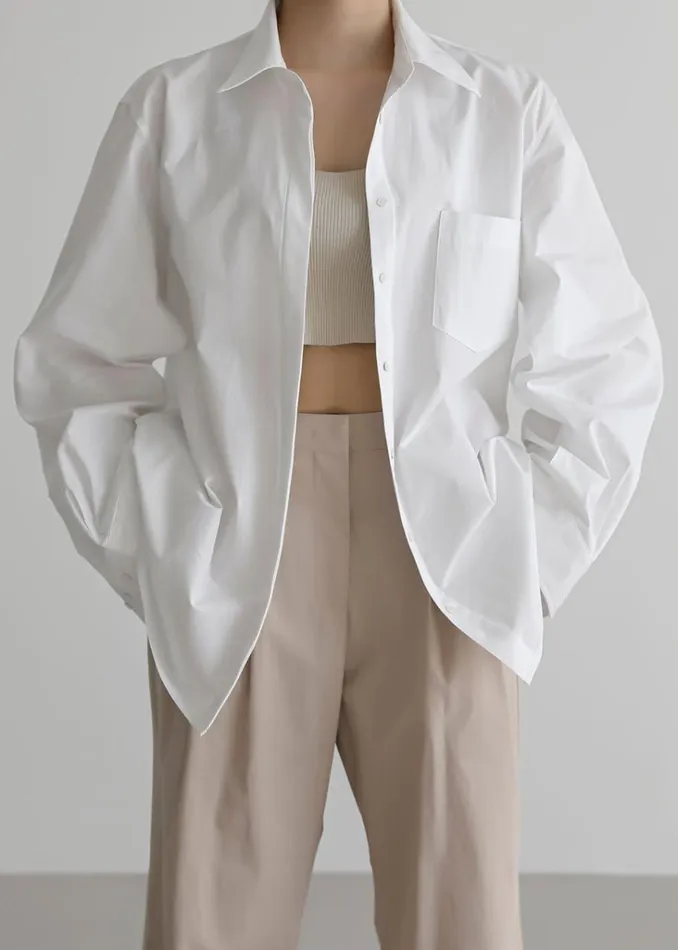 The Frankie Shop Mayim Oversized Shirt 8211 White Shop Tops
