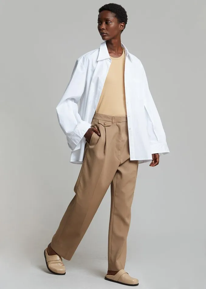 The Frankie Shop Mayim Oversized Shirt 8211 White Shop Tops