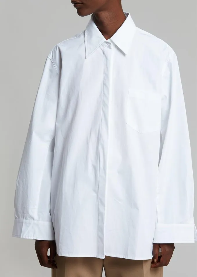 The Frankie Shop Mayim Oversized Shirt 8211 White Shop Tops