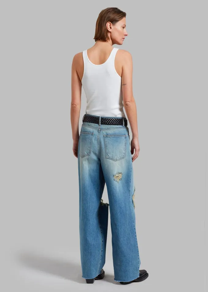The Frankie Shop Melbourne Ripped Jeans 8211 Worn Wash Shop Denim