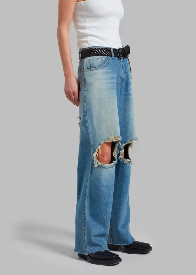 The Frankie Shop Melbourne Ripped Jeans 8211 Worn Wash Shop Denim