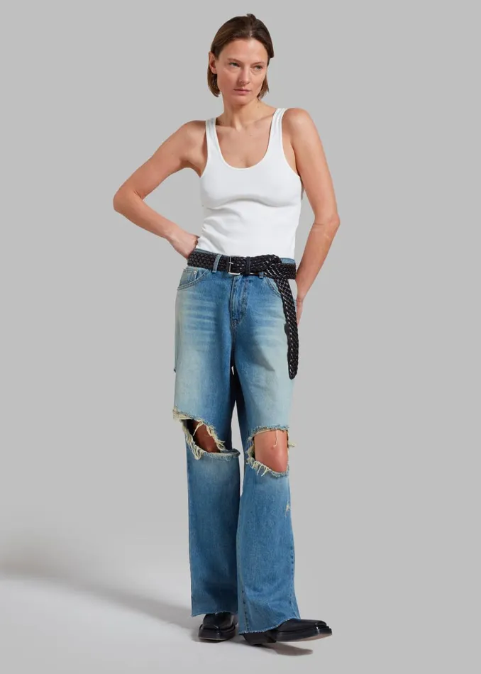 The Frankie Shop Melbourne Ripped Jeans 8211 Worn Wash Shop Denim
