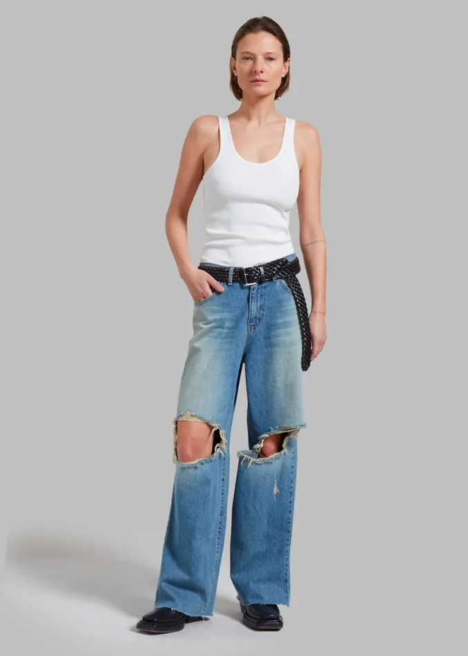 The Frankie Shop Melbourne Ripped Jeans 8211 Worn Wash Shop Denim