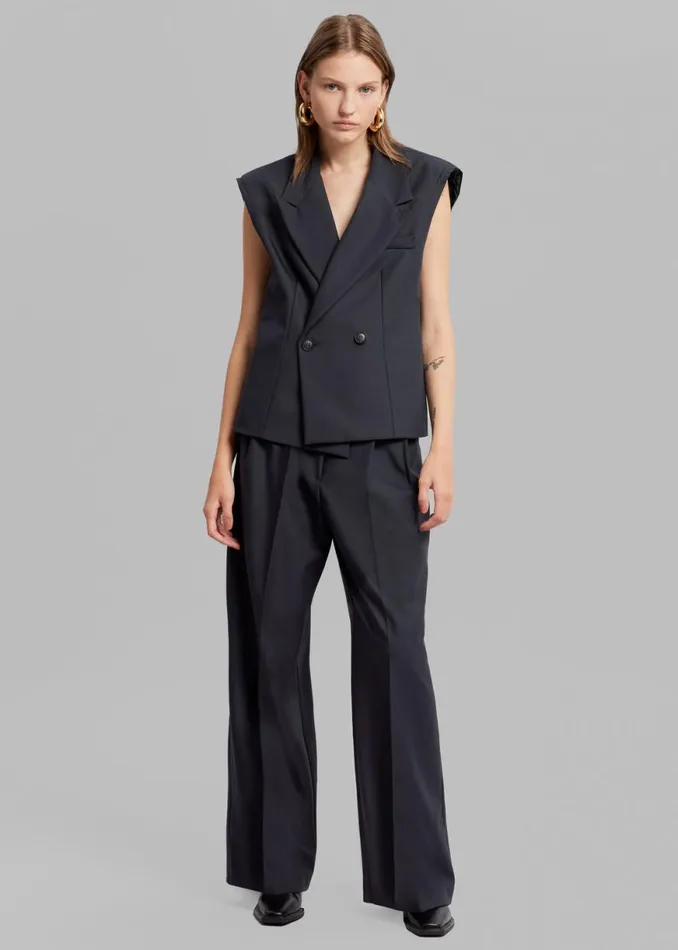 The Frankie Shop Opp Suit Pants 8211 Dark Navy Shop Bottoms