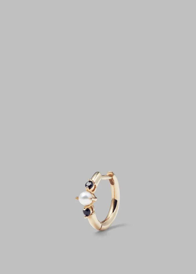 The Frankie Shop Otiumberg Pearl And Black Onyx Huggie Hoop 8211 Gold Shop Accessories