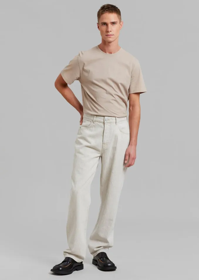 The Frankie Shop Rhe Mozes Trousers 8211 Natural Hemp Denim Shop Clothing
