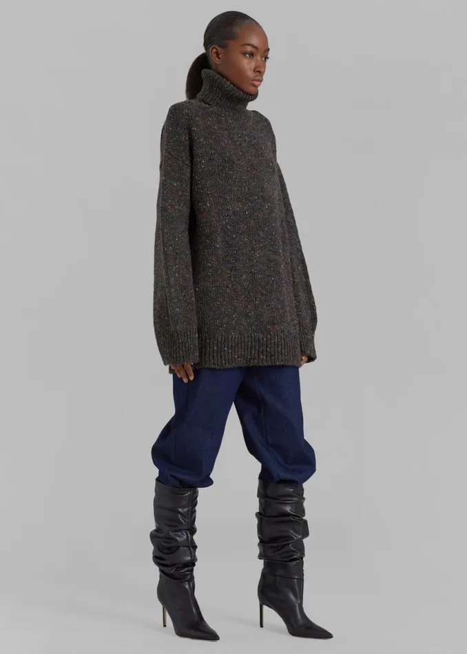 The Frankie Shop Saks Potts Camilla Sweater 8211 Speckled Grey Shop Knitwear
