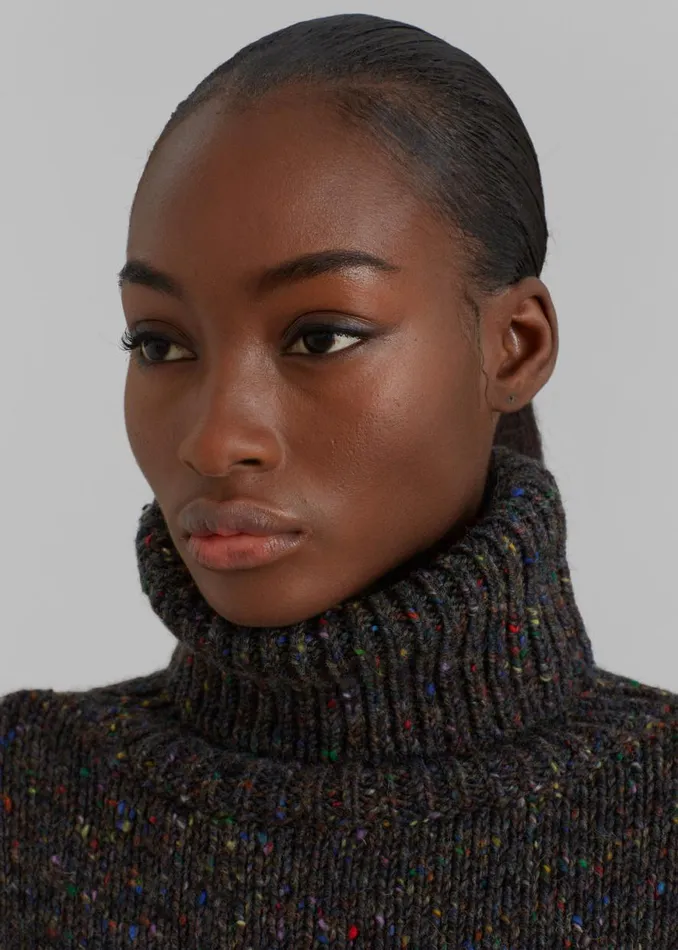 The Frankie Shop Saks Potts Camilla Sweater 8211 Speckled Grey Shop Knitwear