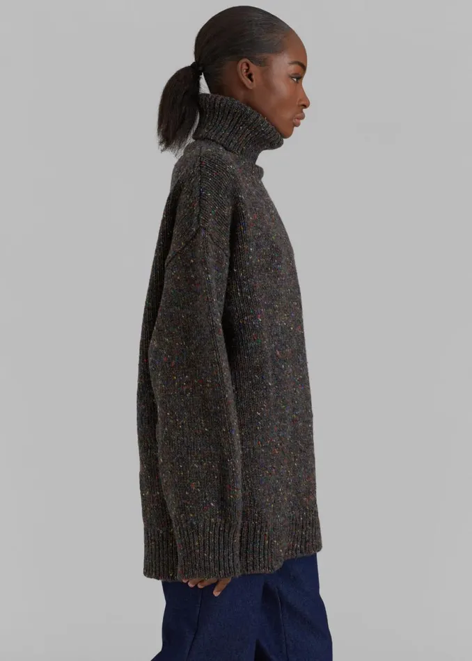 The Frankie Shop Saks Potts Camilla Sweater 8211 Speckled Grey Shop Knitwear