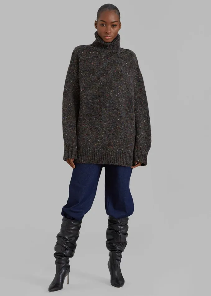 The Frankie Shop Saks Potts Camilla Sweater 8211 Speckled Grey Shop Knitwear