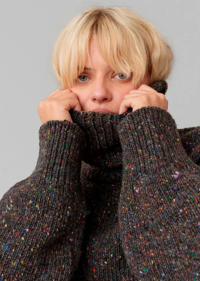 The Frankie Shop Saks Potts Camilla Sweater 8211 Speckled Grey Shop Knitwear