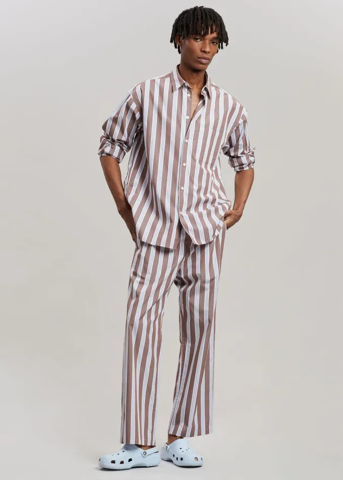 The Frankie Shop Samse and Samse Devon Trousers 8211 Brown Stripe Shop Clothing