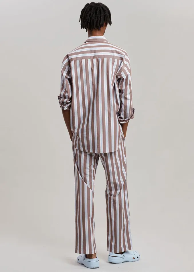 The Frankie Shop Samse and Samse Devon Trousers 8211 Brown Stripe Shop Clothing