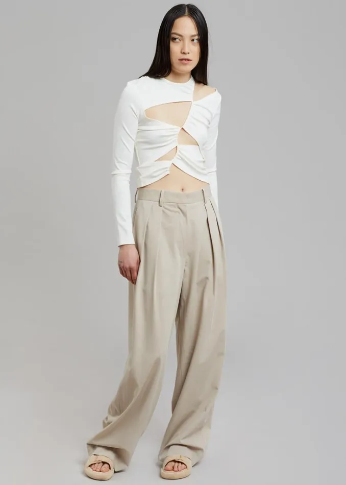 The Frankie Shop Sid Neigum Tension Cutout Top 8211 Cream Shop Tops