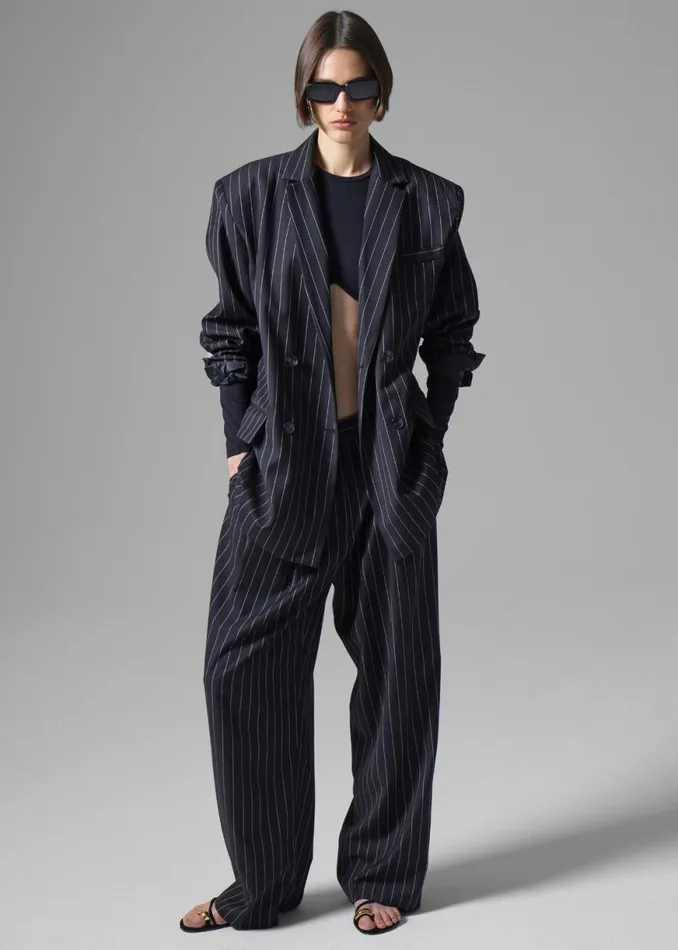 The Frankie Shop Sybil Blazer 8211 Black Pinstripe Shop Suits