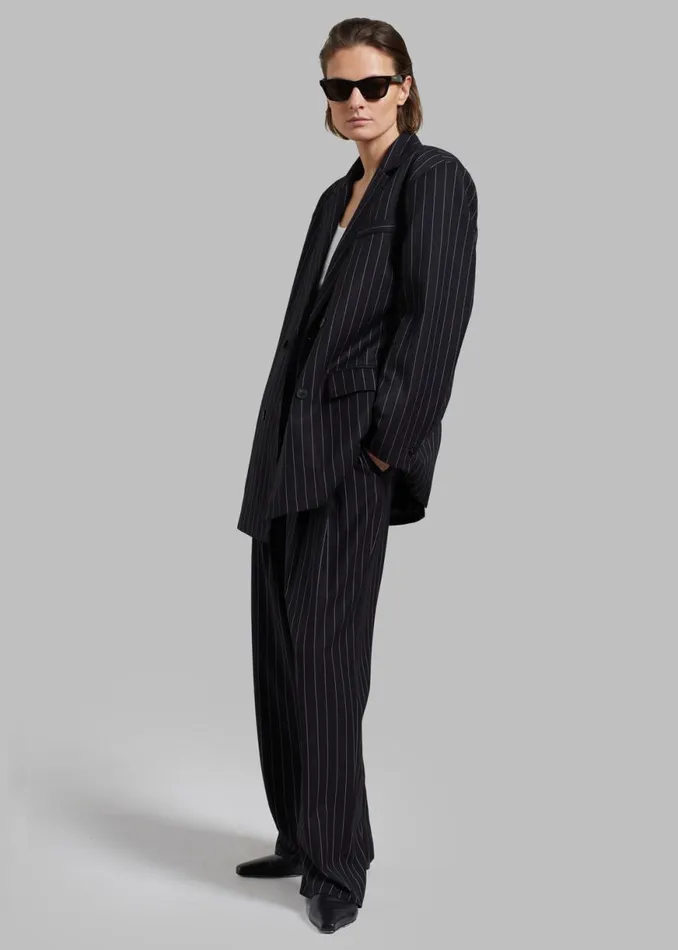 The Frankie Shop Sybil Blazer 8211 Black Pinstripe Shop Suits