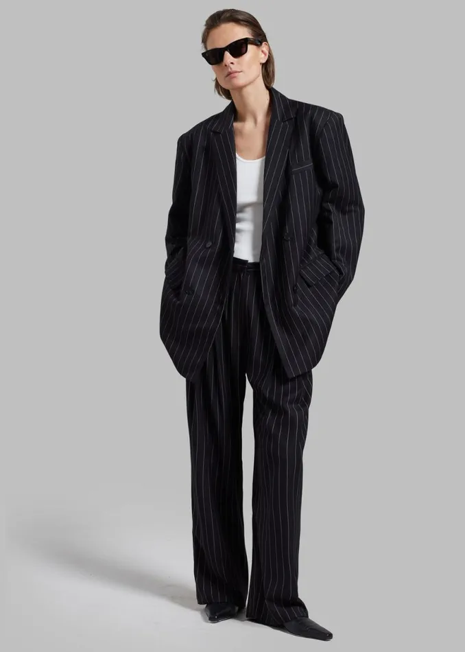 The Frankie Shop Sybil Blazer 8211 Black Pinstripe Shop Suits